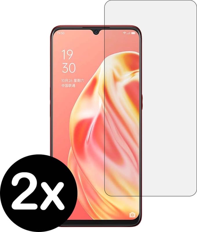 Smartphonica Screenprotector voor Oppo A91 van glas - 2 stuks geschikt voor Oppo A91