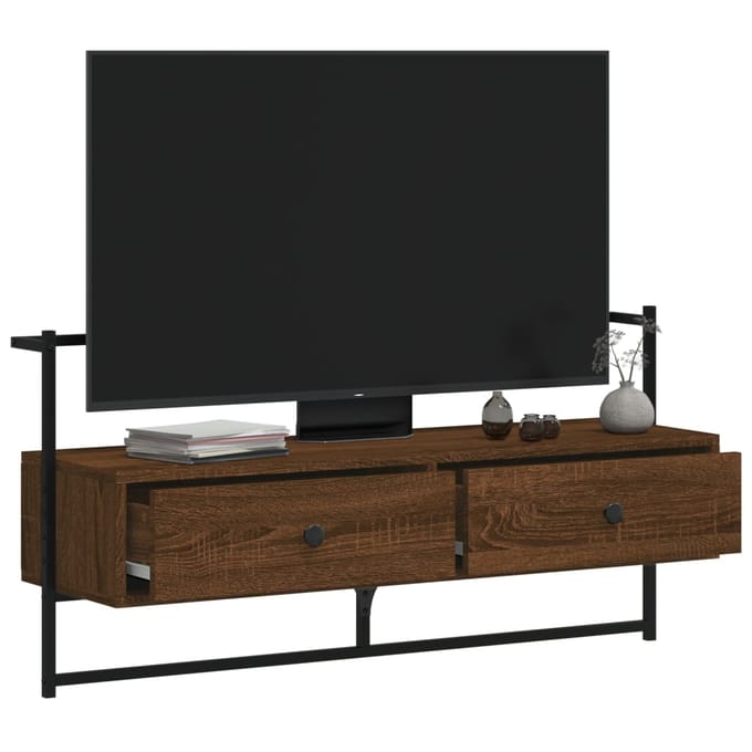 vidaXL - Tv-meubel - wandgemonteerd - 100,5x30x51 - cm - hout - bruin - eikenkleur