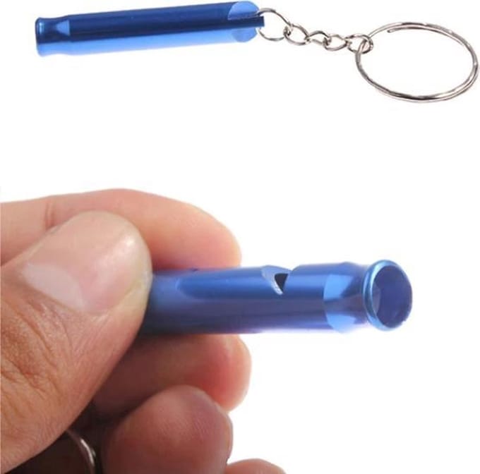New Age Devi - Trainingsfluit voor Hond - RVS - Bevestigingsring - Blauw - Extra Hard