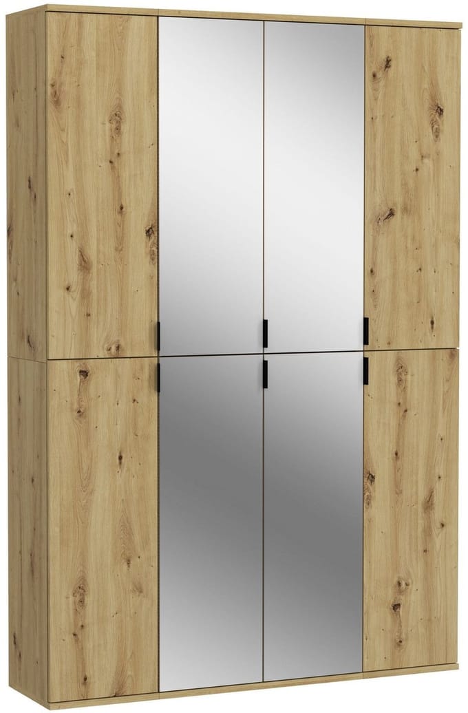 Kledingkast Projekt X Emob - Artisan Oak - 121x193x34cm - Spiegeldeuren