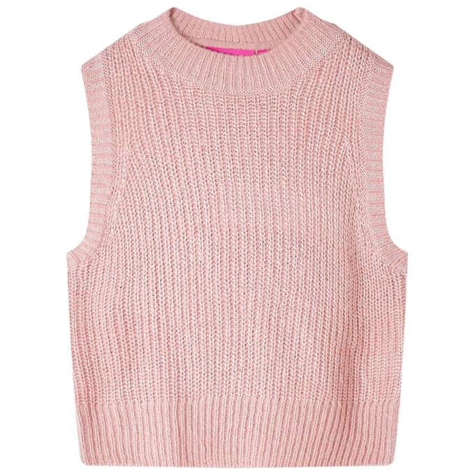 vidaXL - Kinderspencer - gebreid - 128 - lichtroze