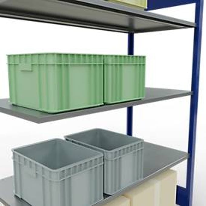 SCHULTE Lagertechnik - Aanbouwsysteem zonder schroeven - 2000x1300x600 mm, type 150 kg