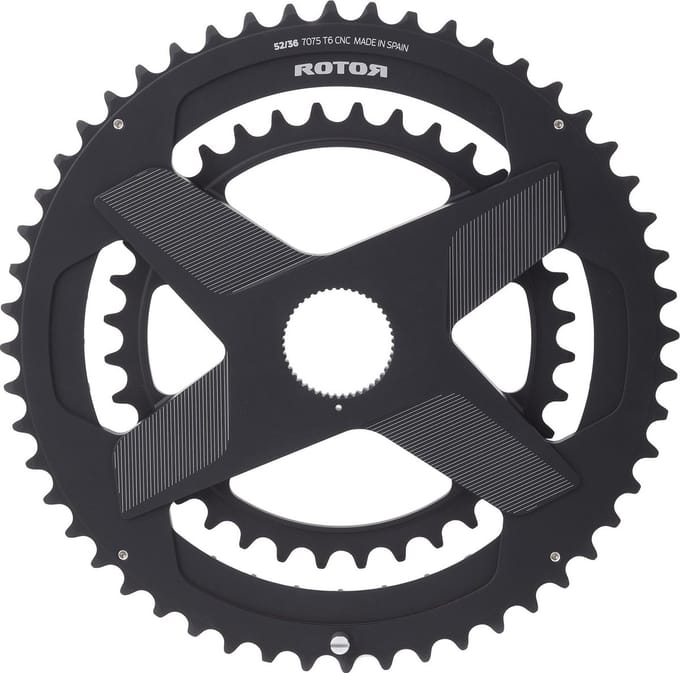 Rotor Aldhu Direct-Mount Dubbel Kettingblad rond, zwart Uitvoering 50/34T