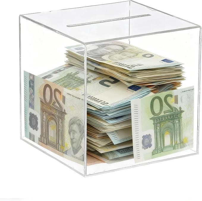 SolidKeus - Transparante Acryl Spaarpot Niet Openbaar