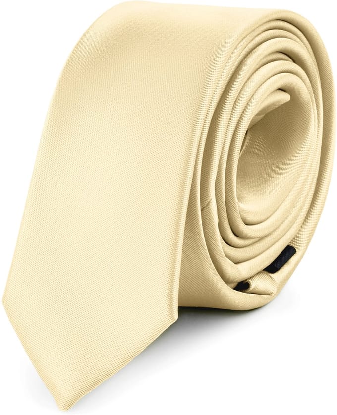Ladeheid Smal Stropdas - Stropdassen voor heren - Lengte: 150 cm, Breedte: 5 cm - Ecru - LA-SR-SP-5