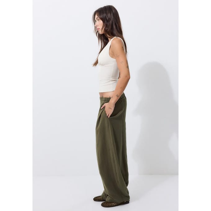Stradivarius Barrel-broek van lyocell-mix  Kaki XS