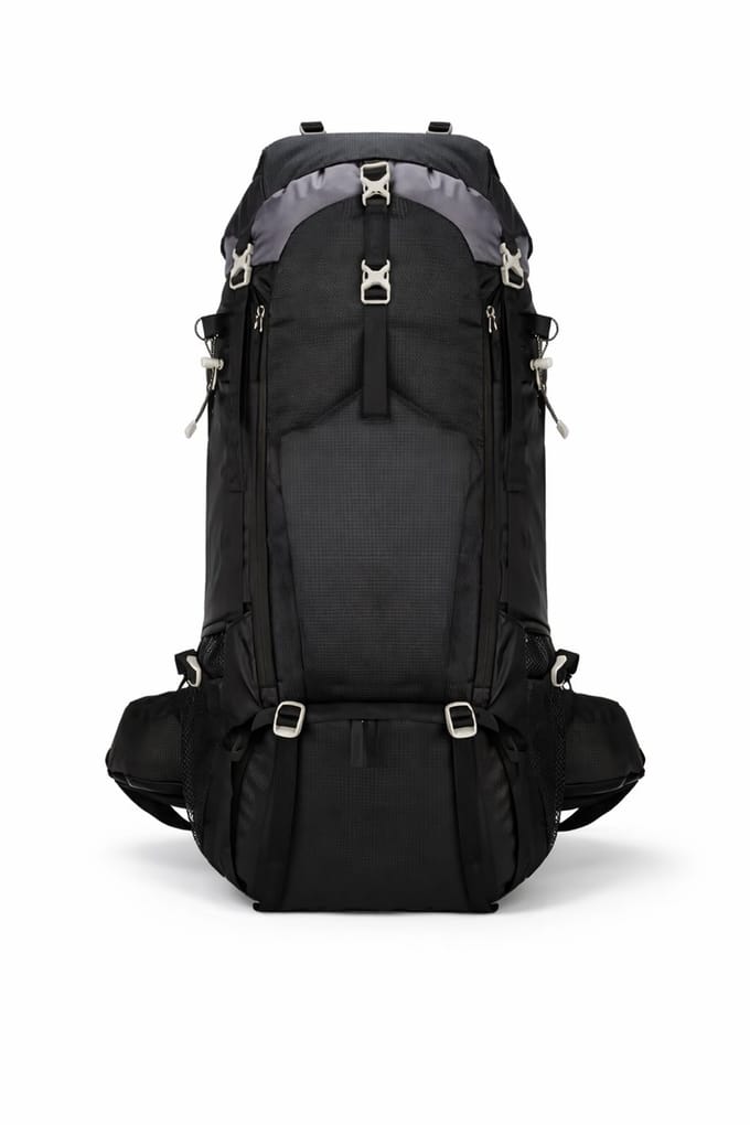 Hiking Rugzak 70L - Top en Frontloader - Trekking rugzak - Waterdicht - Zwart