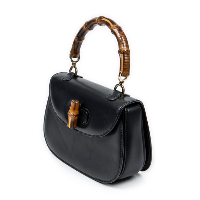 Vintage Bamboo Flap Top Handle  Schoudertas