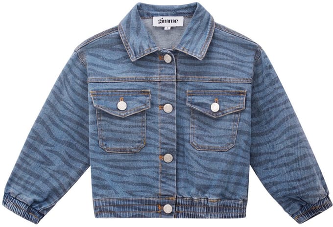 Klassiek Katoen Kinder Jeans jack met Gestreepte Print - 4 Jaar