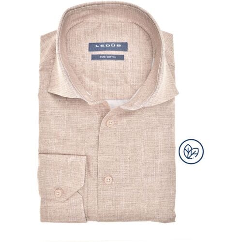 Ledûb Overhemd Breezy Linen Look Elegance Licht Bruin / male