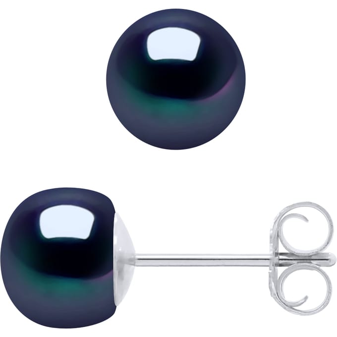 Oorbellen Pearl Zoetwater 6-7mm Black 925