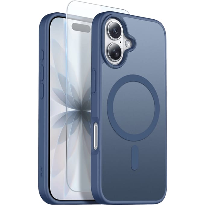 Northjo 2-in-1 iPhone 17 Hoesje – Shockproof, MagSafe + Screenprotector Blauw
