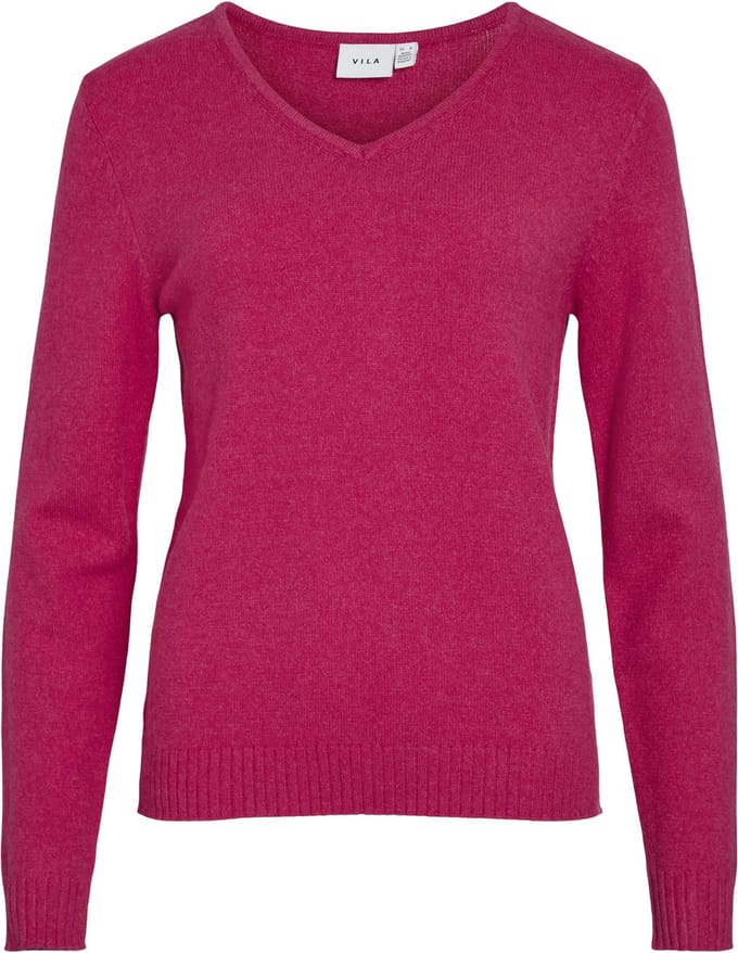 VILA - VIRIL V-NECK L/S KNIT TOP - NOOS - Dames - Gebreide truien