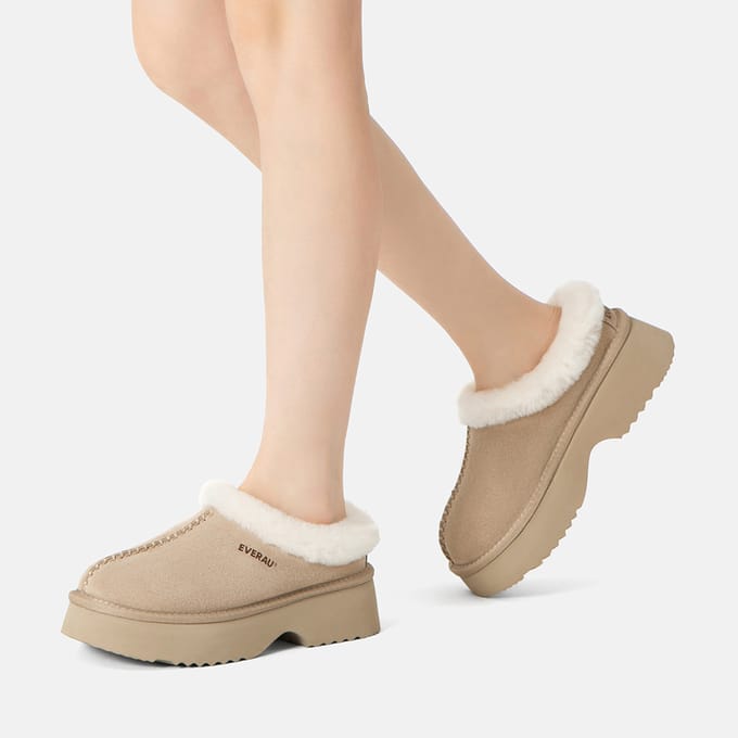 EVER AU Australië Dames Savanna Enkel Chunky Platform Schapenvacht Laarzen