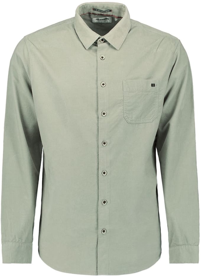 No Excess Shirt Solid Fine Herringbone Light Moss Größe: S | Casual hemden Outlet | Herren