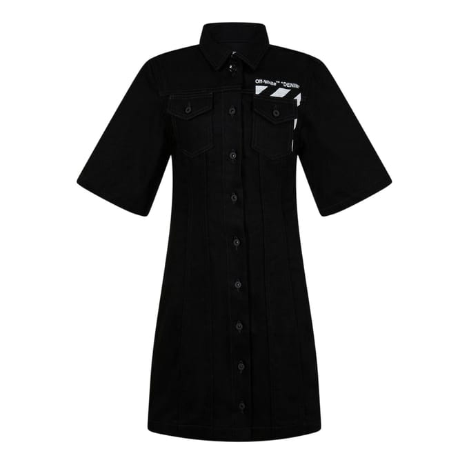 Off White Denim overhemdjurk voor dames (Zwart, Wit)