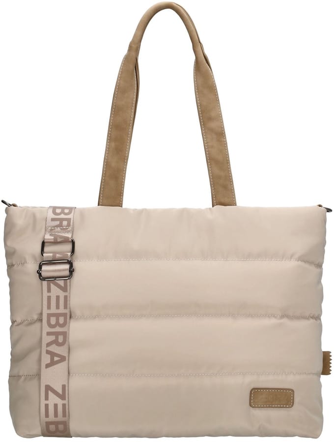 Zebra Trends Elske Shopper - 15,6" Laptoptas - Crossbody Schoudertas - Soft Puffer Tas - Lichttaupe