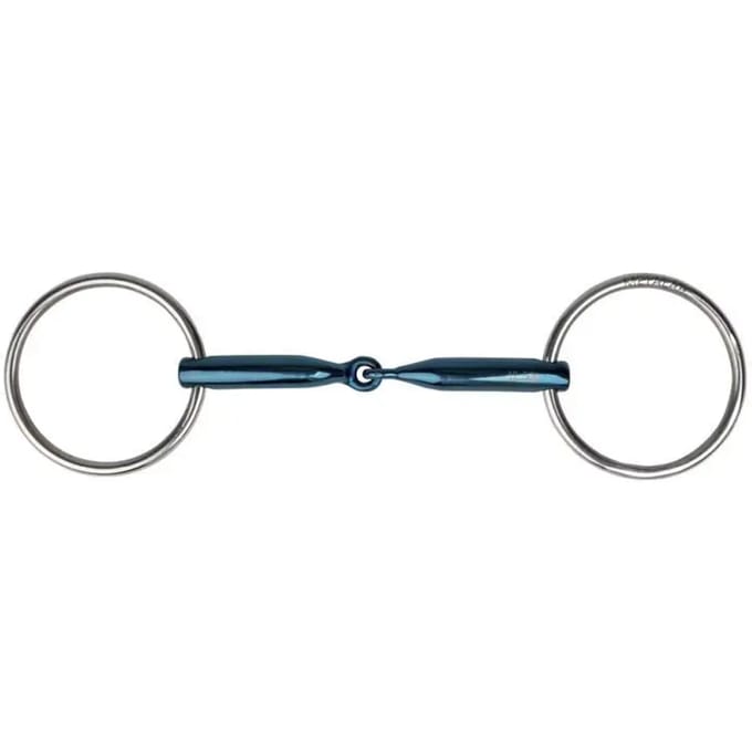 2-ringsbit voor gebroken paarden Metalab Eco Blue