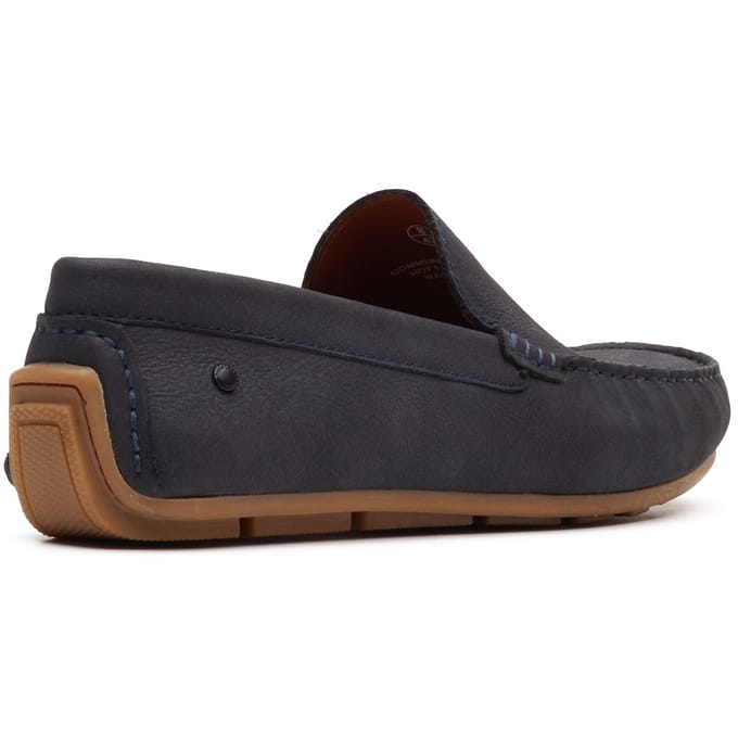 Base London Moss Driver Leren Heren Navy Loafers
