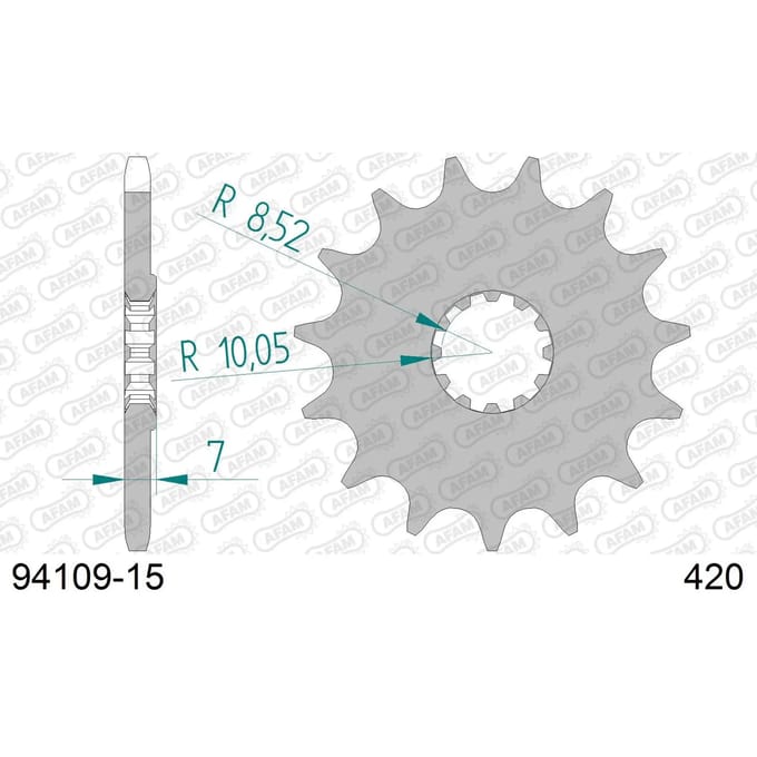 Stalen motortandwiel voor Afam 420 15 dents