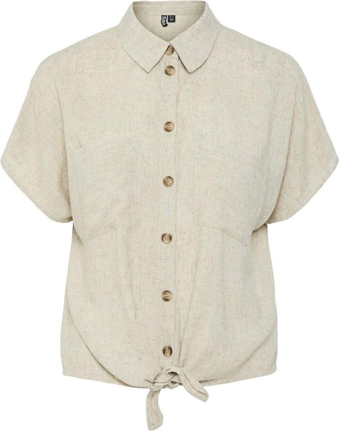 PIECES - PCPIA SS TIE SHIRT WVN NOOS - Dames - Blouses