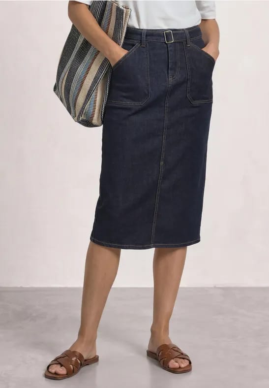 High Waist Midirok met riem