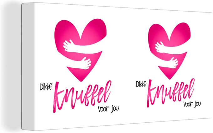 Canvas Schilderij Beterschap - Quote - Knuffels - 40x20 cm - Wanddecoratie