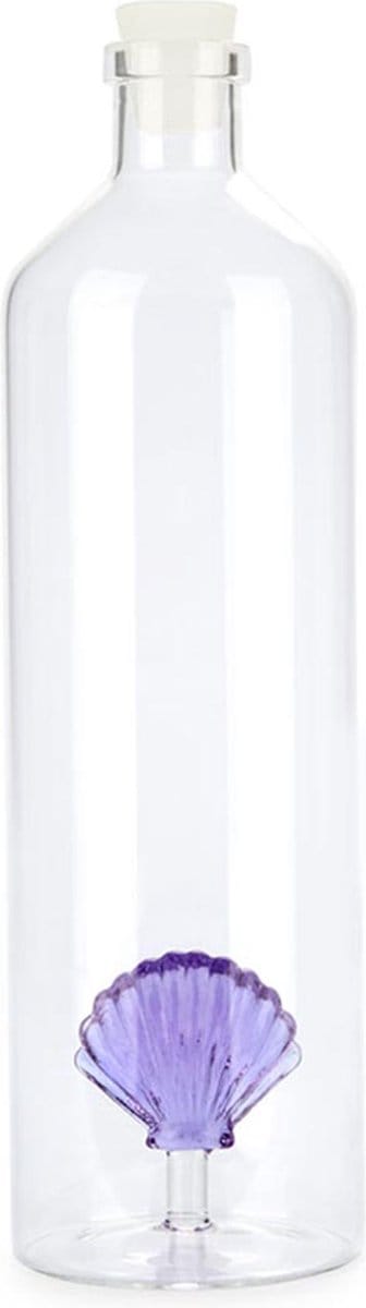 Balvi Waterfles Karaf Schelp Lilla Paars 1.2L Glas