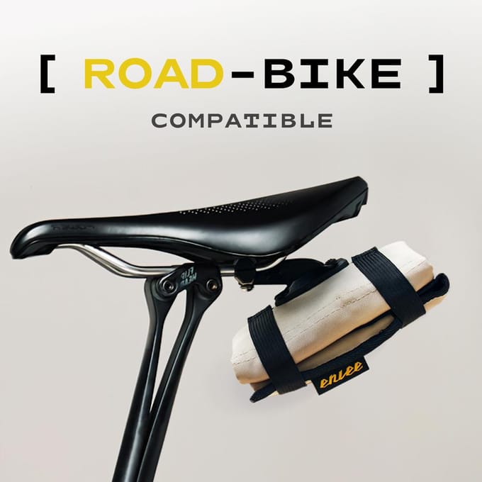 Sac de siège de vélo à dégagement rapide, sac de rouleau d'outils de selle de vélo avec support de selle noir