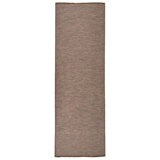 vidaXL Buitenkleed platgeweven 80x250 cm bruin