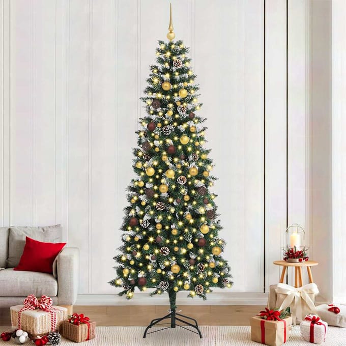 vidaXL - Kunstkerstboom - Groen - 240 - cm - PVC - en - Plastic - en - Staal