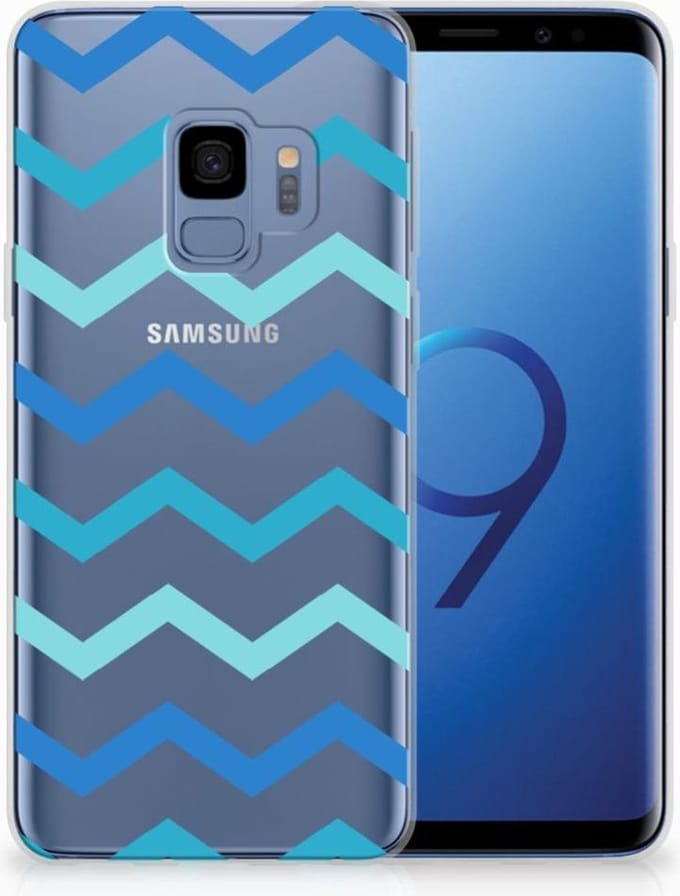 Samsung Galaxy S9 TPU bumper Zigzag Blauw