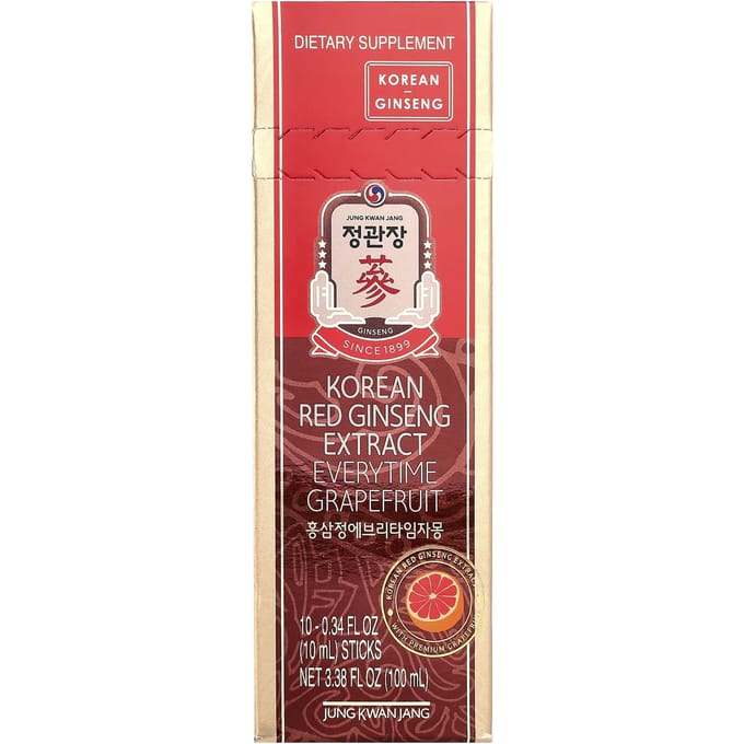 Koreaans Rood Ginseng Extract, Everytime, Grapefruit, 10 stuks, 10 ml (0.34 fl oz) Elk