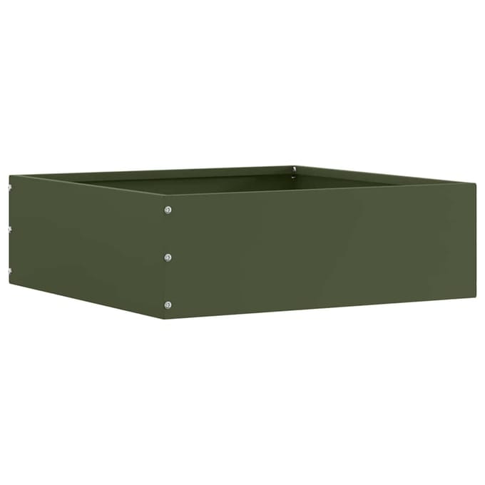 vidaXL - Gazonrand - 40 - x - 40 - x - 13 - cm - Staal - Olijfgroen