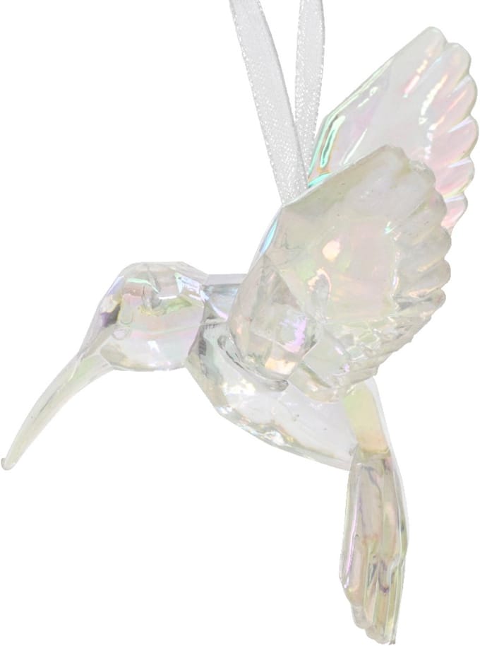 Kersthanger Kolibrie kunststof 10cm iris