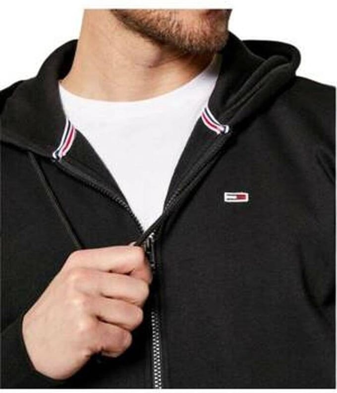 Tommy Hilfiger | Tommy Jeans | Hoodie met rits | Flagpatch logo | Zwart | S