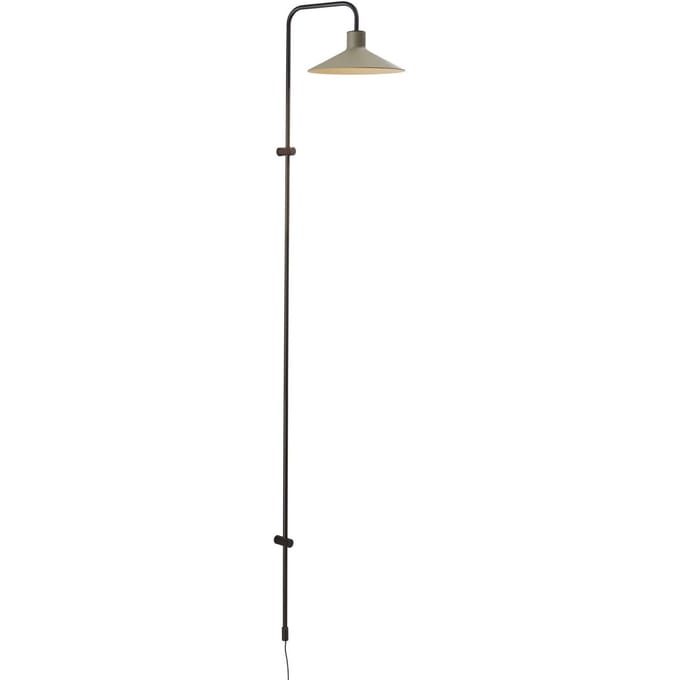 Bover wandlamp Platet A/05, zwart/olijfgrijs, 142 cm, E14