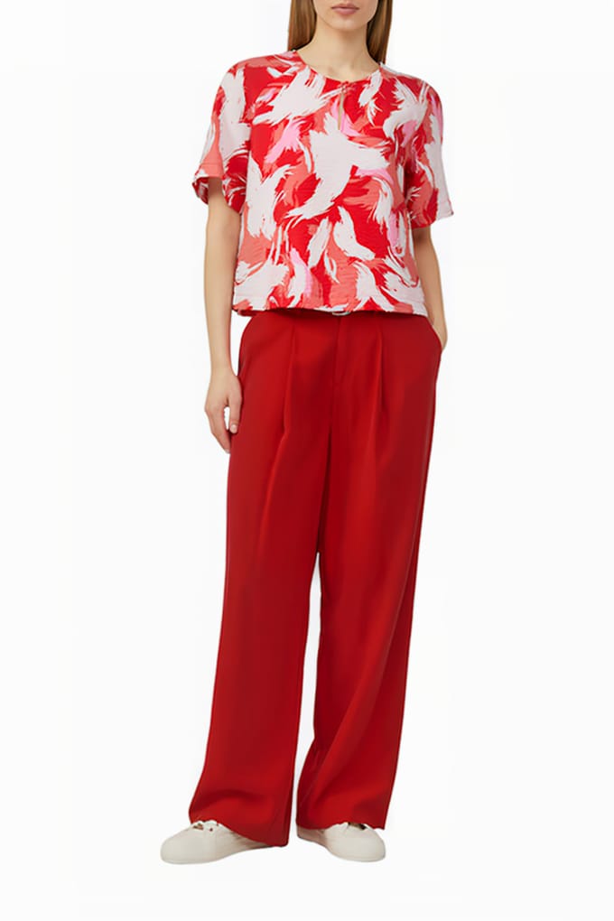 s.Oliver - female - Kortere blouse van een gestructureerde viscosemix