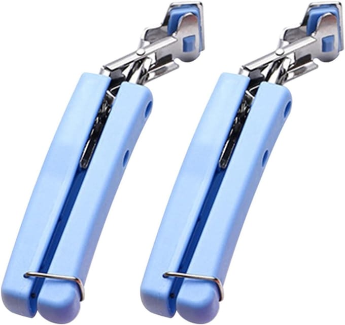 Warmteplaat grijper - Schaalclip - Hete objecten pakken - Antislip siliconen - Set van 2 - Blauw