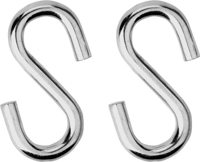 2 stuks s-haak 8mm gegalvaniseerd
