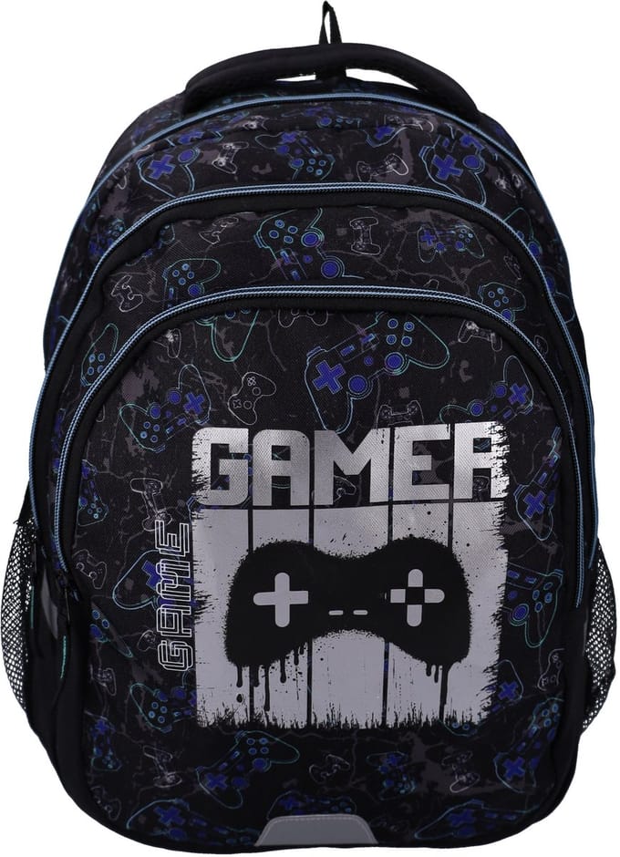 Studio V Crazy Console Rugzak - Schooltas jongens - 34,8 liter - 44 x 33 x 24 cm - Polyester - Zwart