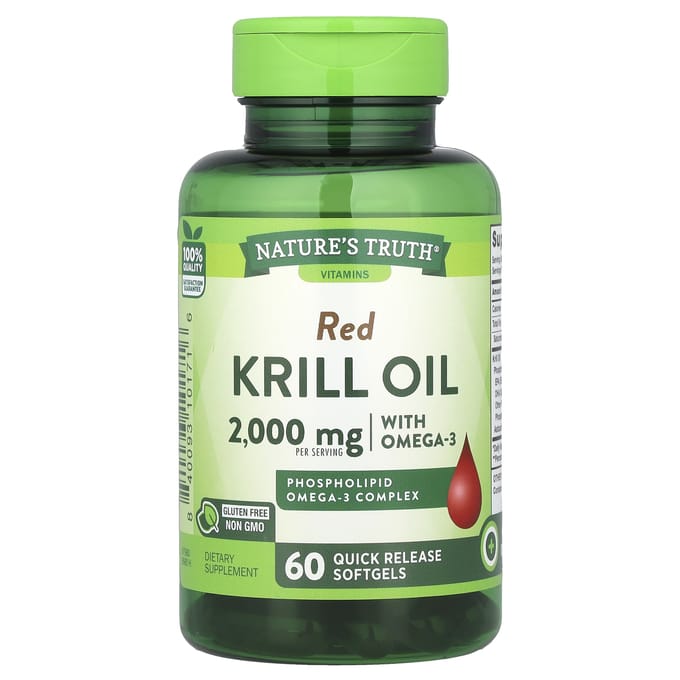 Nature's Truth, Antarctische Krillolie, 2.000 mg, 60 Softgels (1.000 mg per softgel)