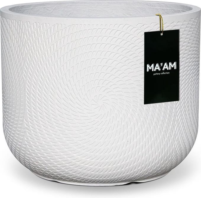 MA'AM Pottery Jade cilinder bloempot - D37×H30 cm - wit - moderne buitenpot