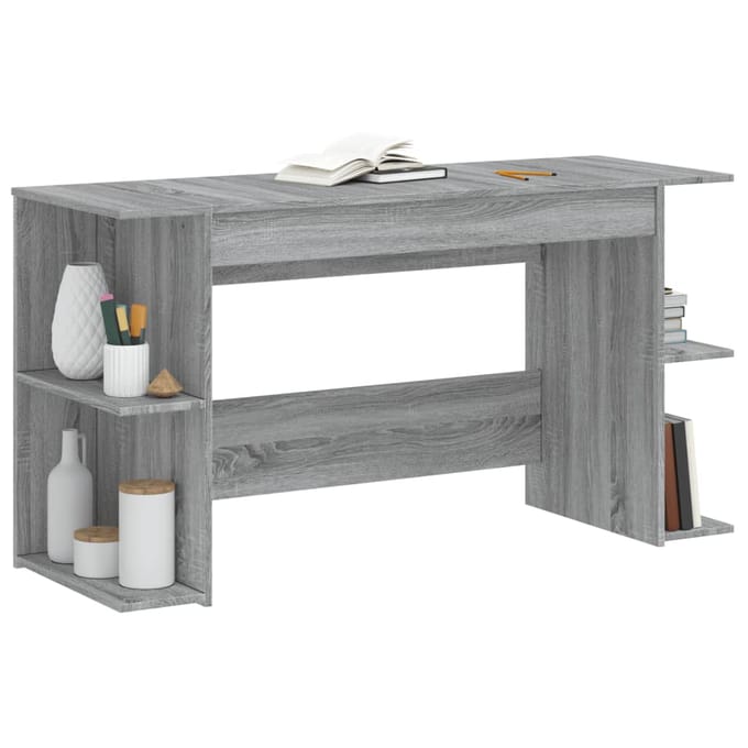 vidaXL - Bureau - 140x50x75 - cm - bewerkt - hout - grijs - sonoma - eikenkleurig