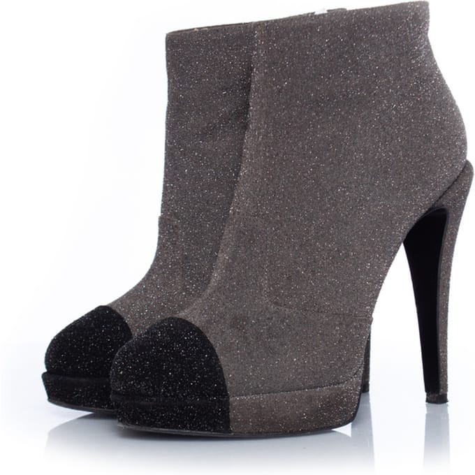 Grijze platform glitterschoenen