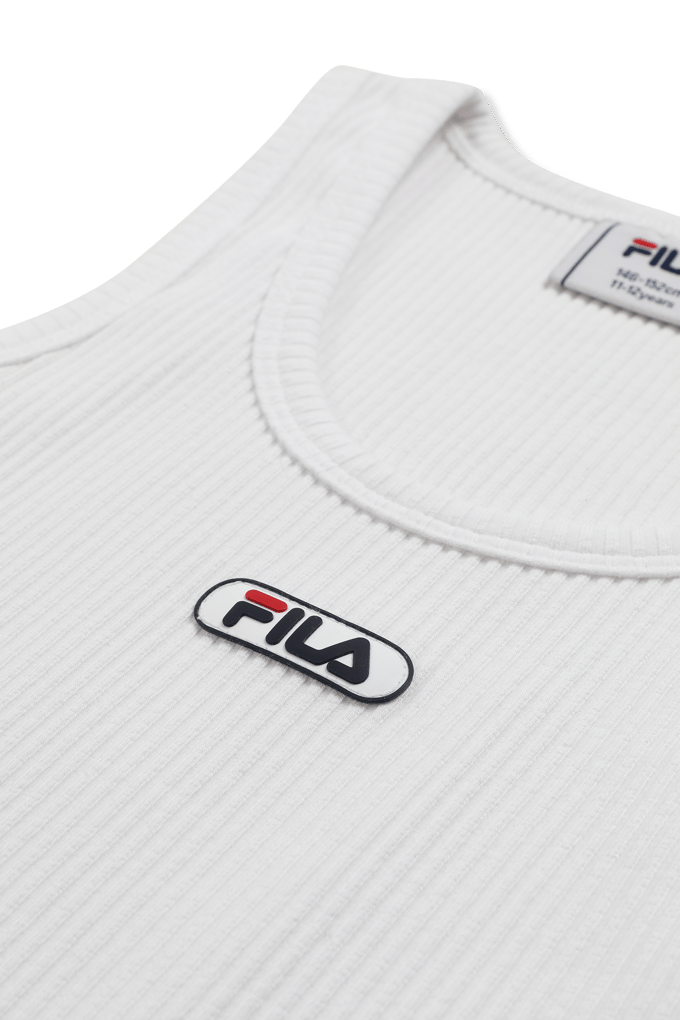 FILA Forcone Logo Rib Tank Top Bright White Maat: 146/152 | T-Shirts Outlet | kids | Wit