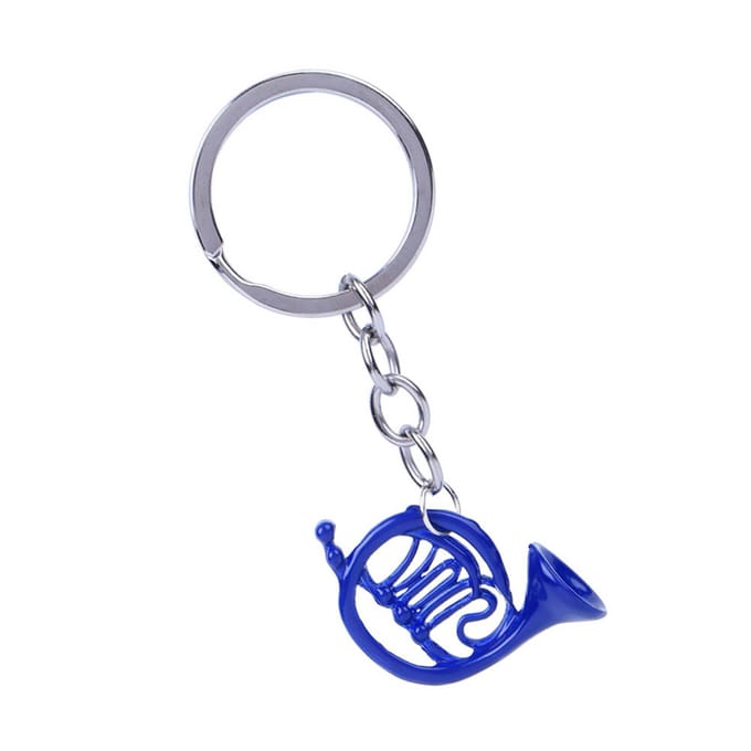 Mini Sleutelhanger Sleutelring Franse Hoorn Vorm Tas Sleutelhanger Charm Hanger Sieraden CadeauBlauw gray