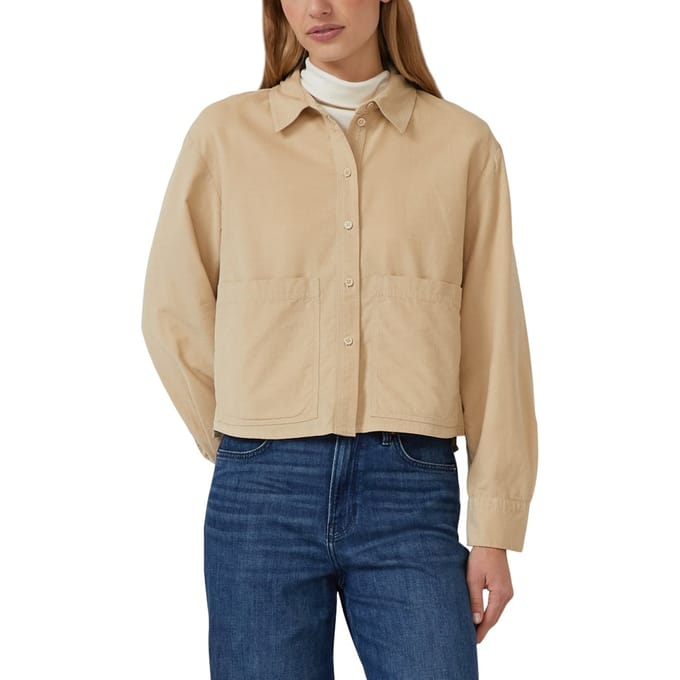s.Oliver - female - Ingekorte blouse van fijn ribfluweel met opgezette zakken