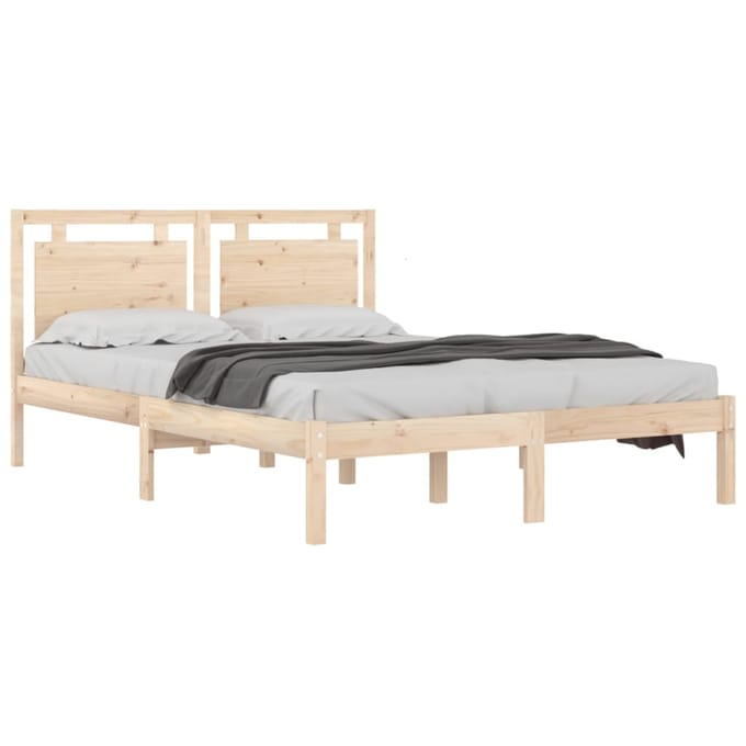 vidaXL - Bedframe - massief - hout - 150x200 - cm
