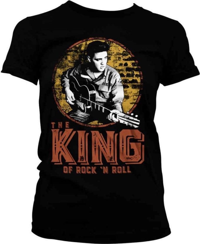 Elvis Presley Dames Tshirt -S- The King Of Rock 'n Roll Zwart